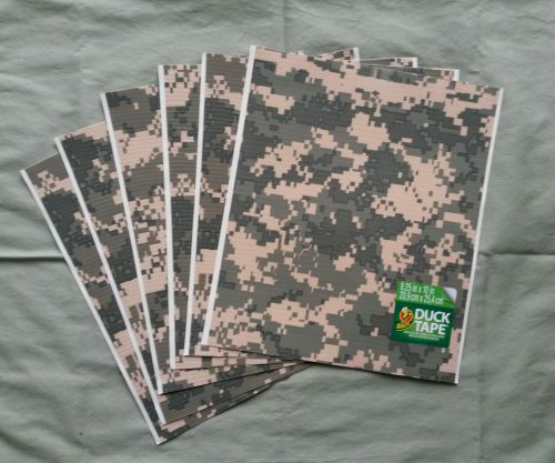 x6 Lot of Duck Tape Sheets Digital Camo 8.25 in x10 in Crafts Style Cut Work Fix