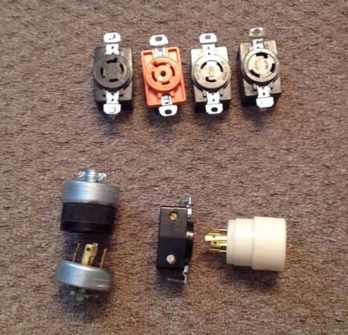 8 twist lock receptacles bryant, hubbell, l14-20, l5-30, l5-20, 20a-250v. for sale