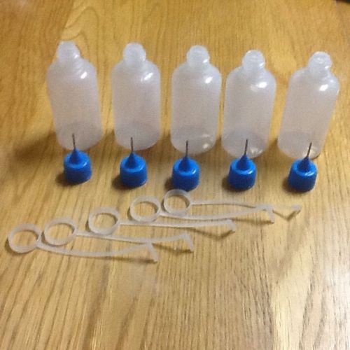 5x 30ml empty needle tip squeezable bottles best plastic bottle &amp; 5-3ml pipettes for sale