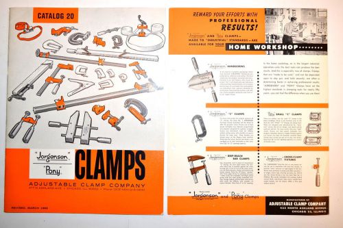 ADJUSTABLE CLAMP Co. &#034;JORGENSEN&#034; &#034;PONY&#034; CLAMPS CATALOG No.20 1969 + FLYER #RR703