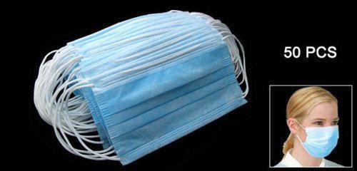 50x 3 ply ear loop surgical mask flu dust face mask blu for sale