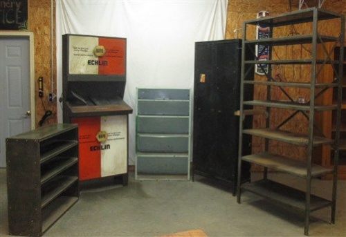 Lot of 5 Metal Cabinets 2 Door Gym Locker Napa Echlin Parts Industrial Age Shelf