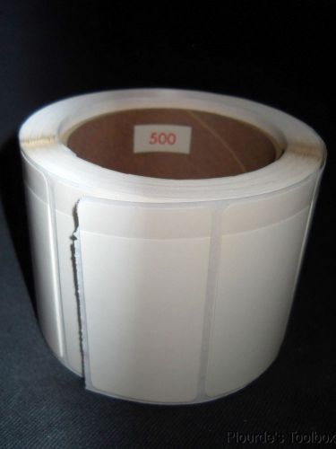 Roll of (200) Unbranded 3&#034; x 1.5&#034; Self-Laminating Adhesive White Labels