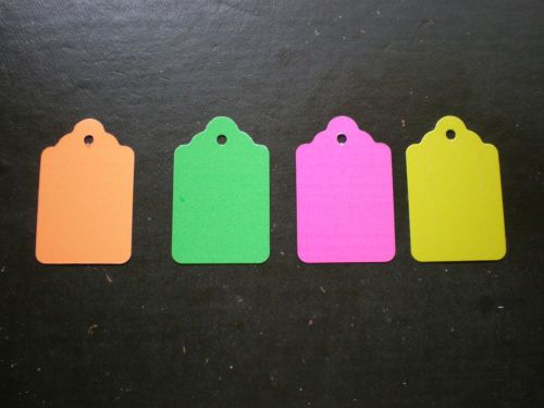 800 #5 Price Tags No Strings - 200 each Yellow, Green, Fl. Orange, Fl. Pink