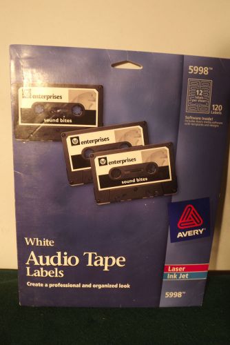 Avery 5998 120 white audio cassette labels laser inkjet    rare vintage   new for sale