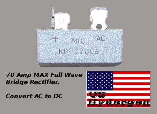 70 amp Full Wave Bridge Rectifier. For converting AC to DC KBPC7006 hho