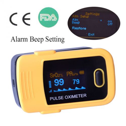 OLED Fingertip Pulse Oximeter Finger Blood SpO2 Heart Rate Monitor +Beep alarm