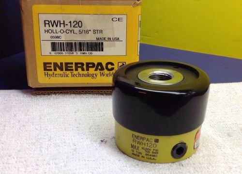 Enerpac rwh120 hydraulic cylinder, 12 tons, 5/16in. stroke hollow usa made new for sale