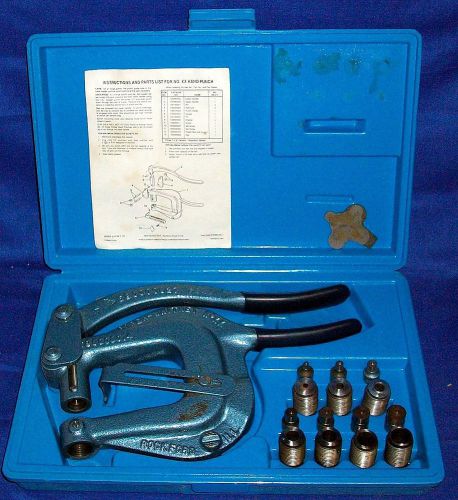 Roper Whitney N0. XX Hand Punch w/Plastic Case and 7 sets DIes / Punches