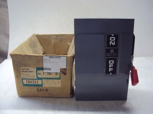 GENERAL ELECTRIC HEAVY DUTY SWITCH TH4322 MOD 4 60 AMP  210 AC  NEW
