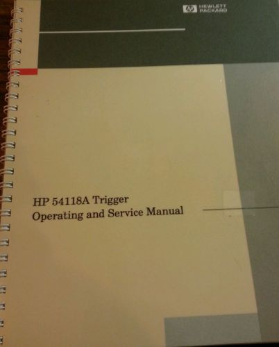 HP 54118A trigger operator service manual hewlett-packard moneyback guarantee