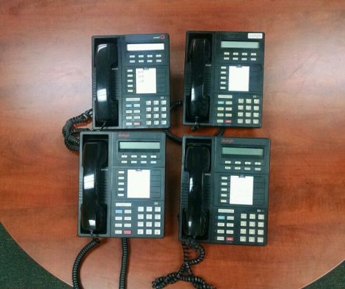 Lot of 4 Used black Lucent/Avaya 8405D+ phone with handset