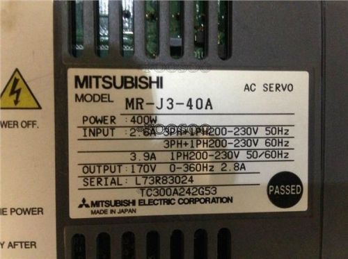 Used Mitsubishi MR-J3-40A AC Servo Drives Tested