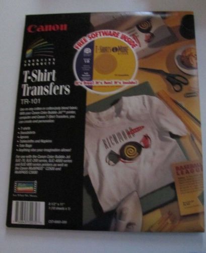 Cannon T shirt Transfers TR101  Print Your Own 10 transfer sheets 8 1/2&#034; x 11&#034;