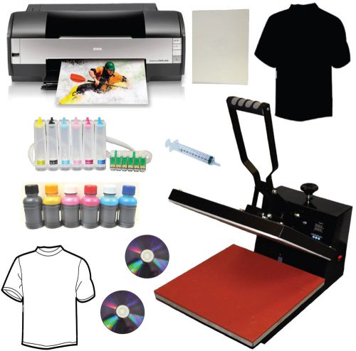 New 15x15 heat press,epson 1430 printer,ciss,bulk ink,heat press transfer tshirt for sale