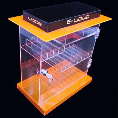 New! acrylic locking display case -e-liquid/vape cigarette/juice bottle cabinet for sale