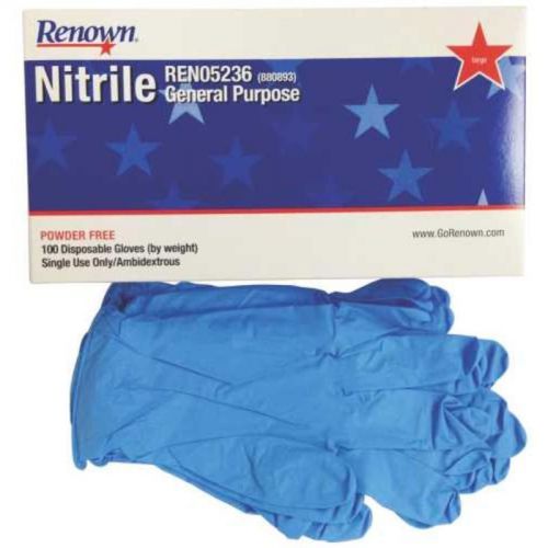 REnown 100 X-large blue nitrile Latex gloves POWDER FREE