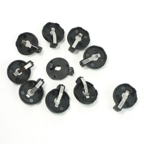 Cr2016 2025 2032 coin cell button battery holder socket black 10 pcs for sale