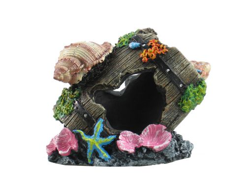 12182 Ancient Barrel ruins Sea Shell Ornament for Aquarium Fish Tank Decoration