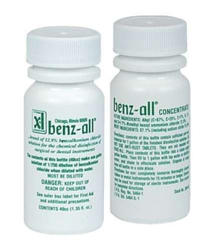 Benz-all anti-rust instrument disinfectant cleaner concentrate 40ml benzall new for sale
