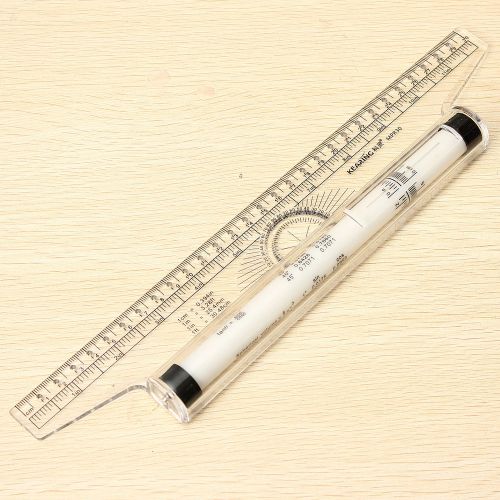 Multi-purpose Clear Metric Parallel Drawing Measuring Tool Rolling Ruler 12&#039;&#039;