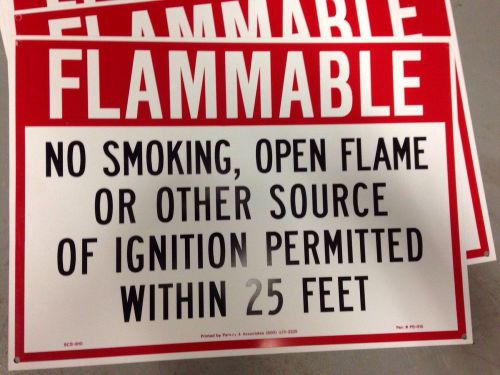 Plastic Flammable Signs Propane Gasoline Lot Of 8