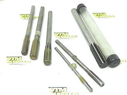 LOT OF 6 HSS CHUCK SHANK REAMERS 3/8&#034; TO .9895 TRIANGLE