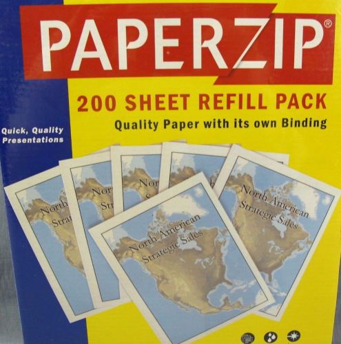 Paperzip Auto Binding Sheets NEW 200 Sheet Refill Pack Letter Size Bind Paper