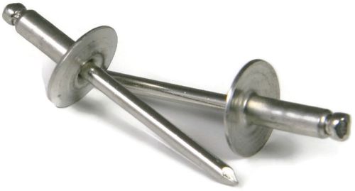 Sir-g pop rivet all stainless steel large flange 68lf, 3/16 x 1/2, usa, qty 24 for sale