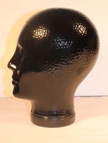 Retro Vintage Pier One Imports Life Size BLACK Glass Head Store Display