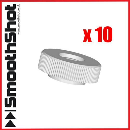 M6 nylon knurled thumb nuts with collar white x 10 for sale