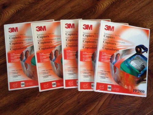 Lot of 5: 3M PP2950 Transparency Film for Copiers High Temp 100 Sheets Sealed