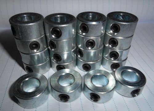 (qty 20) 3/8&#034; set screw shaft collar steel 3/8&#034; bore x 3/4&#034; od x 3/8&#034; w zinc pl for sale