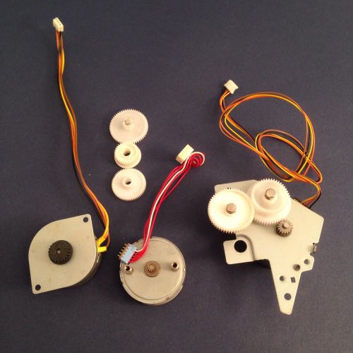 Lot of 3 Stepper Motors With Gears From Printer/Scanner/Fax, Canon