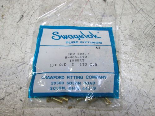 LOT OF 100 SWAGELOK B-405-170 TUBE FITTINGS *NEW IN A FACTORY BAG*