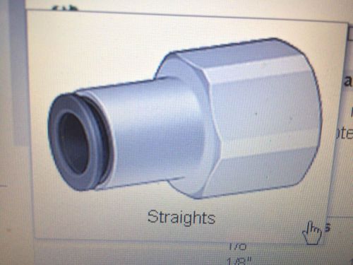Push-to-Connect Tube Fitting, Straight Adapter for 1/8&#034; Tube OD x 1/4 NPT Female