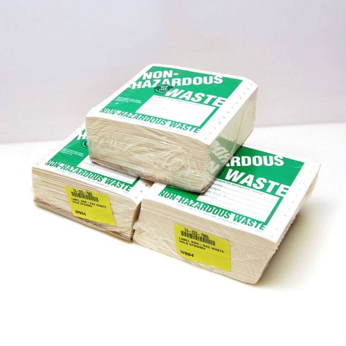 1,500 new labelmaster cfgwmv non-hazardous waste green 6&#034;x5-7/8&#034; pin-feed labels for sale
