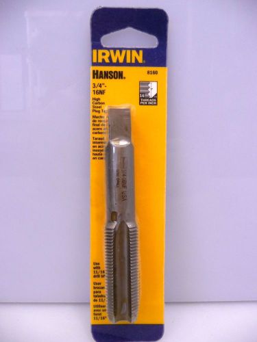 Hanson irwin 8160 fractional plug tap size 3/4&#034; 16 nf high carbon steel for sale