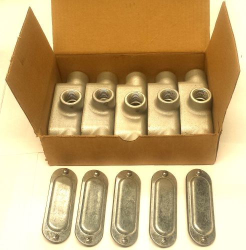 SELLING: LOT OF 5 -- CROUSE-HINDS T28 CONDUIT OUTLET BODY SIZE 3/4&#034;