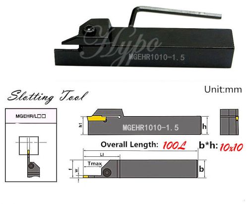 MGEHR1010-1.5 10x100L Lathe External Grooving Toolholder For 1.5mm Width MGMN150