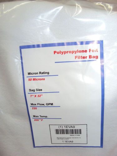 1eva9 filter bag 7&#034; x 32&#034; felt polypropylene 220 gpm 50m pk5 for sale