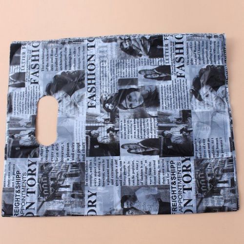 500x Hot Sale Black White Magazine Style Shopping Carrier Bags Boutique Gift Bag