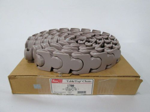 New rexnord 1700 lf acetal tabletop chain 10ft conveyor 120x2-1/8in belt d281110 for sale