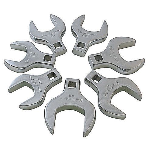 Sunex tools 7pc 1/2&#034; drive metric jumbo straight crowfoot wrench set 9740 new for sale