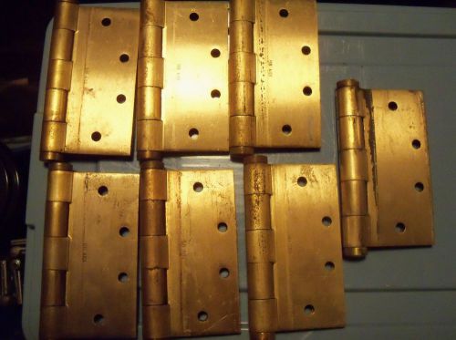 7 Steel Lawrence Commerical Door Hinges BB 4101 4 1/2&#034; brass toned Ball Bearing