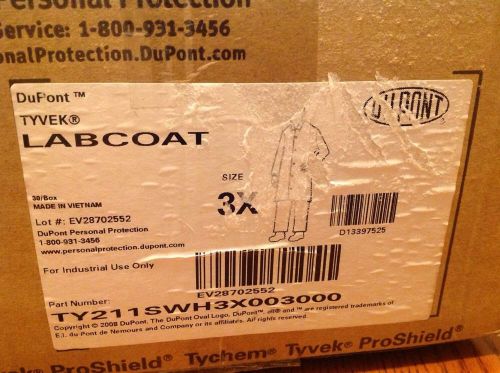 (30) DuPont Tyvek Labcoat 3X TY211SWH3X003000 Free Shipping!