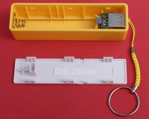 Yellow usb power bank case kit 18650 battery charger diy box boost module for sale