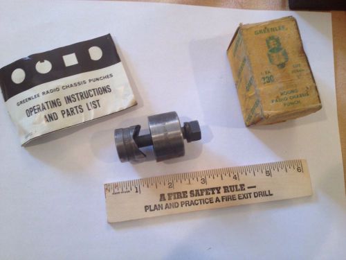 GREENLEE 1&#034; Die Knockout No. 730 (Round)) Radio Chassis Punch with Box