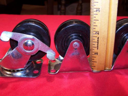 Waxman four  ( 4 ) 2&#034; solid rubber wheel casters 2 rigid &amp; 2 locking swivels for sale