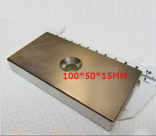 Neodymium magnets block with hole n52 100x50 x15MM super strong rare Earth
